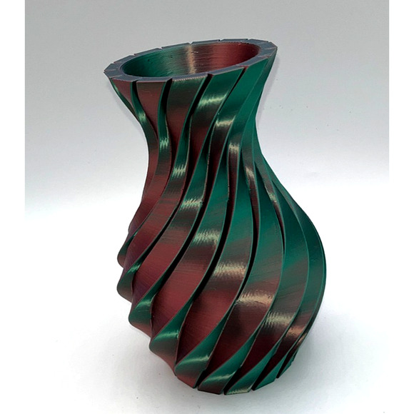 3D Printed Swirled Modern Flower Vase Multi Color Metallic Purple Pink Blue OOAK - Picture 6 of 16